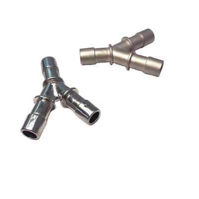 China High Performance Durable 3 Way Stainless Steel Medical Joint Medical Tubing Connectors 316 64.5*53*1.2mm for sale