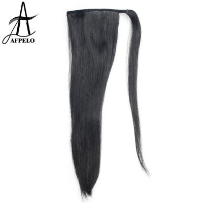 China Pony Extension Real Hair Ponytail Straight Wrap Around Natural Ponytail Hair Extensions for sale