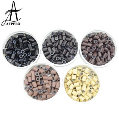 China Silicone Inside 4.0*2.8*5.0mm Copper With Silicone Inside Micro Tubes Hair Rings Pipes Beads for sale