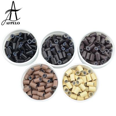 China Silicone Inside Best Quality 4.5*3.3*6.0mm Copper With Silicone Inside Micro Tubes Hair Rings Pipes Beads for sale