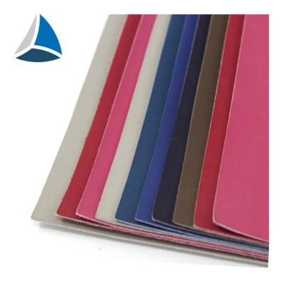 China New Designer Customized 1.4mm Abrasion-resistant Thickness PU Yangbuck Non-woven PU Leather For Shoe Upper for sale