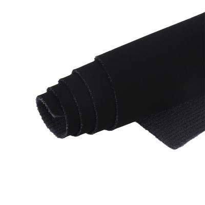 China Waterproof Soft Breathable Nubuck Weft Fabric Faux Leatherette Black Executive Leather Fabric For Shoes for sale