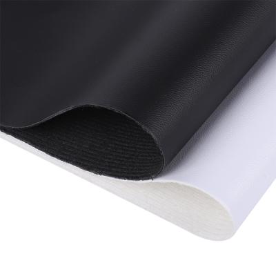 China Black White Leatherette PU Material 0.8Mm Release Waterproof Thick Paper Cloth PU Leather For Bag Shoe for sale