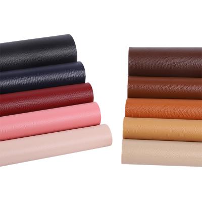 China Waterproof Colored Brushed Fabric Lychee Grain Leatherette Fabric Sofa Synthetic Leather For Furniture Cars for sale