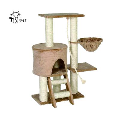 China Viable Multi-Layer Leisure Nice Cat Tree Furniture Kitten House Adorable Sisal Column for sale