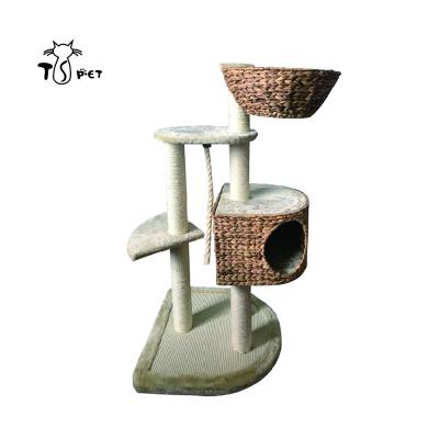 China Sustainable Luxury Natural Leaf Cat Tower Tree House of Paradise Banana for sale