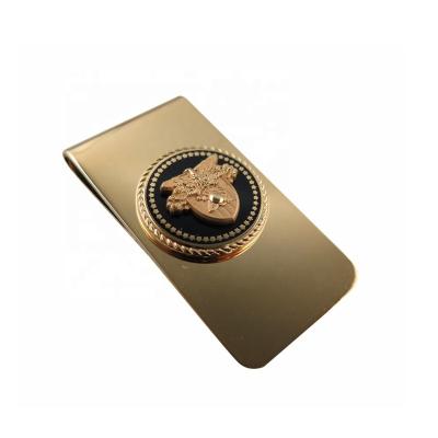 China Wholesale Stainless Steel Metal Ridge Money Clip Wallet with Enamel Pin for sale