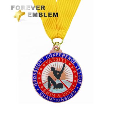 China Custom Souvenir Award Sport Swimming Medal Wholesale Championship Medal for sale