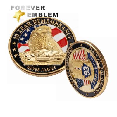 China Custom 911 Challenge Coin Forever Emblem Folk Art Metal Europe for sale