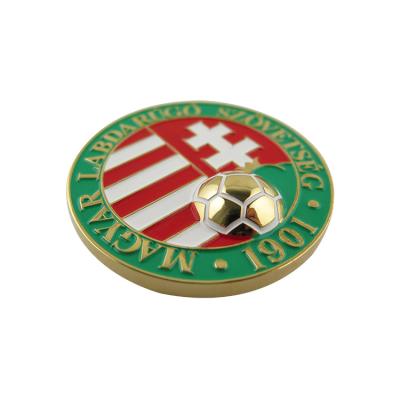 China Custom Design Soft Enamel 3D Metal Football Soccer Challenge Coins Engraved Logo Souvenir Coin for sale