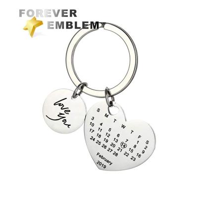 China Custom Valentine Day Gifts Calendar Key Chain Metal for sale