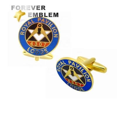 China Custom Masonic Cufflinks Copper Alloy Mens Jewelry Customized Shape for sale