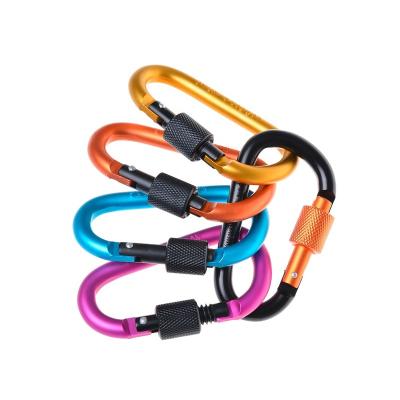 China Wholesale Custom D Ring Aluminum Carabiner With Lock for sale