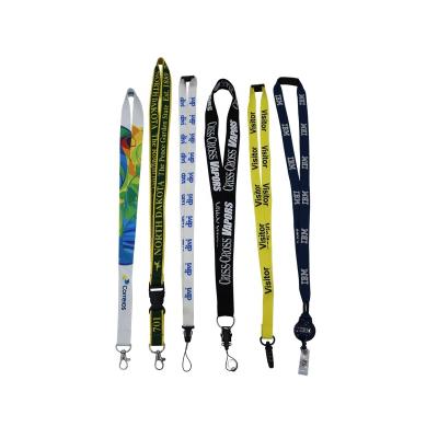 China Promotinal Polyester Woven Custom Lanyards Printed Hook Lanyard With Logo for sale