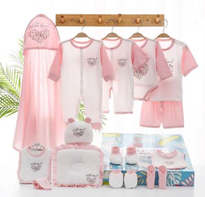 China Fashion Summer High Quality Cheap Unique 100% Cotton Custom Matched 9pcs-22pcs Rompers and Overalls Baby Soft 100% Cotton Clothing Set for sale