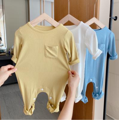 China Wholesale Cute Soft Newborn Cotton Girl 100% Cotton Baby Boys Overalls Short 100% Short Baby Rompers Kids Clothes For Four-Season for sale