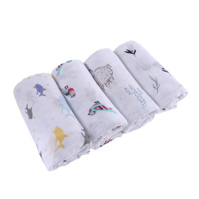 China Hot Sale Anti-static Super Soft Product Baby Custom Printing Muslin Wrap Blanket for sale