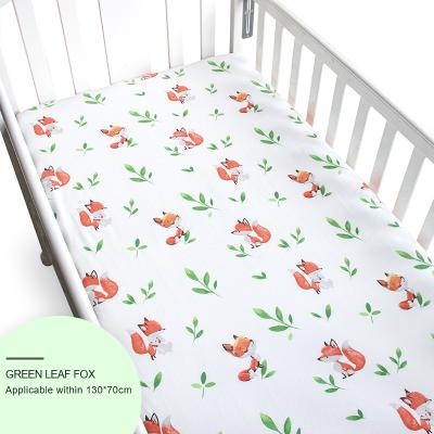 China Anti-Bacteria Customized 100% Cotton Bedspread Baby Crib Sheet Cute Printing Crib for sale