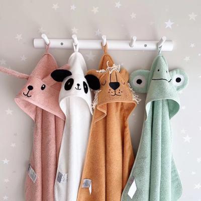 China Brand New QUICK DRY Bamboo Cotton Children's Hooded Bath Towel Set Baby Turban Towel for sale