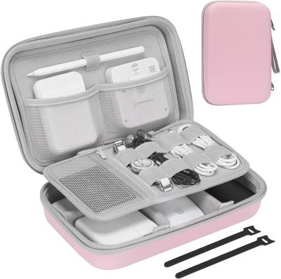 China Storage Carry Bag for Tool Organizer Pink Waterproof Hard EVA Case Organizer for Mac Book Power Adapter USB Pocket Chargers Travel Storage for sale