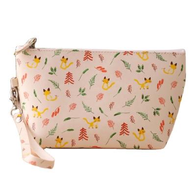 China NATIONAL Nylon Zipper Cosmetic Bag Travel Case Makeup Pouch White Pink Cover Customized For Women for sale