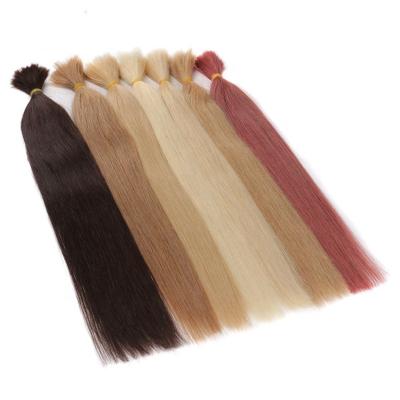 China Barely Shedding Soft Thick Soft Bulk Hair Extensions Bundles Manufacturers High Quality #60 Super Straight Double Hair Bulk Extension for sale