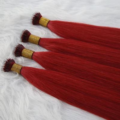 China Yasen HAIR Micro HAIR Soft Thick Smooth Shedding Barely Bead Pre Bonded 16-24inch 50pcs 1g/strand Straight Natural Red Nano Rings Micro Bonds Hair Extensions for sale