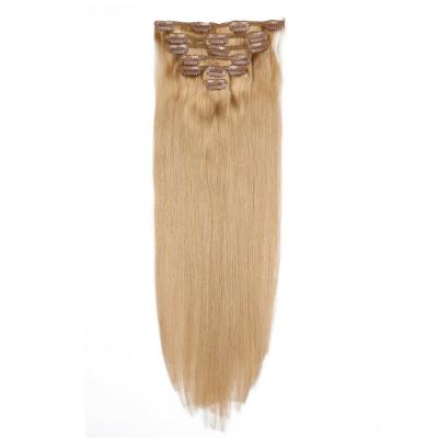 China 100% Silky Straight Brazil Wave Hair Clip In Hair Extensions 120g Yaki Straight Hair Clip In Extensions Full Head for sale