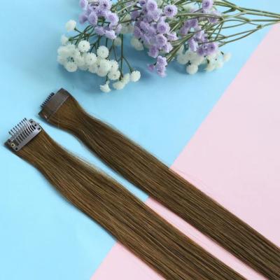 China Wholesale Custom Good Quality Silky Straight Wave PU Clip In Invisible PU Hair Extensions 2.5g/set Remy Hair Weft Clip In Hair Extensions for sale