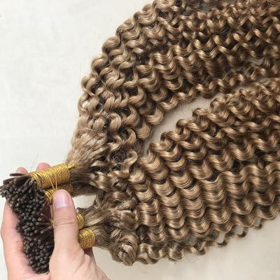 China Yasen Soft Smooth Thick Shedding Barely Deep Wave I Tip Microlinks Human Hair Extensions Natural Black Women 8-30 Inches 3 Bundles Brazilian Virgin Hair Bulk for sale