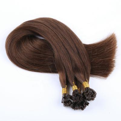 China Cheap Straight Machine Made Straight Keratin Barely Shedding Soft Smooth Thick U Tip Hair Extensions 1g/s U Tip Raw Virgin Hair for sale