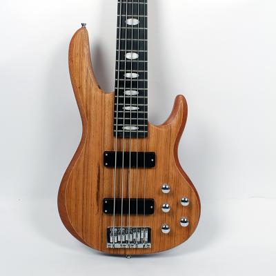 China Factory Wholesale Cheap Maple + Zebra Wood Customized Electric Bass Guitar for sale