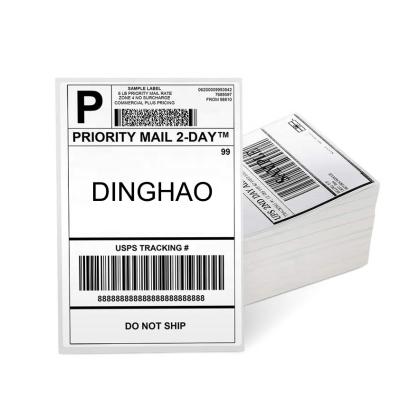 China 100x150mm 4x6 Packing Slip Heat Sensitive Labels Blank A6 Barcode Paper Label Paper Heat Sensitive Shipping Label Direct Thermal 500 Fold for sale