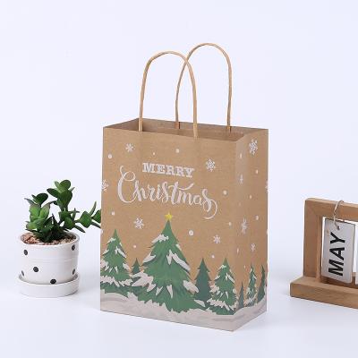 China Recycled Materials Logo Printing Bag Christmas Tree Custom Kraft Paper Bags for sale