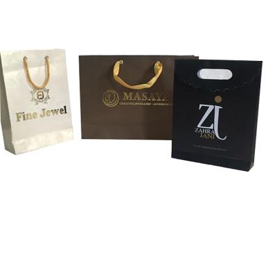 China Recycled materials wholesale custom small paper bag logo for jewelry paper bag for sale