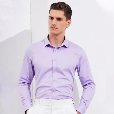 China Business Casual Dress Fashion Anti-Shrink Luxury Workwear Long Sleeve Dress Shirts Slim Fit Men Single Breasted Comfortable Shirt for sale