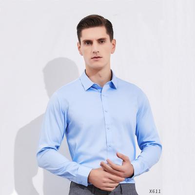 China 2022 New Arrival Men Luxury Formal Casual Sleeved Thin Breasted Single Breasted Slim Breathable Dressing Suit Anti-Shrink Long Shirt for sale