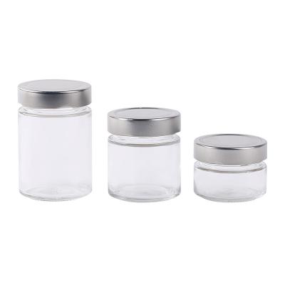 China 200ml Food Clear Storage Glass Food Jar With Airtight Lids for sale