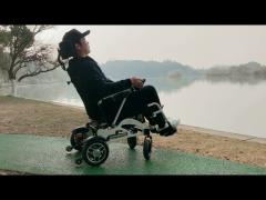 Brush Motor Light Foldable Wheelchair With Rigid PU Tyre 6km/H