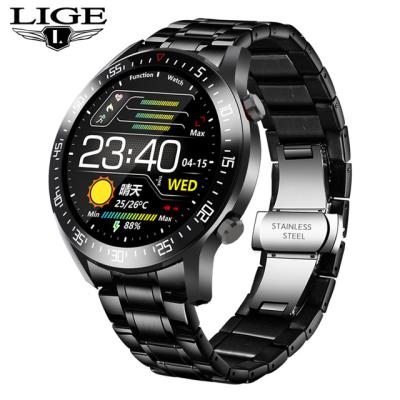 China New LIGE 2021 Wifi Steel Band Digital Watch Men Sport Watches Electronic LED Male Wristwatch For Men Synchronize Smart Time Waterproof for sale