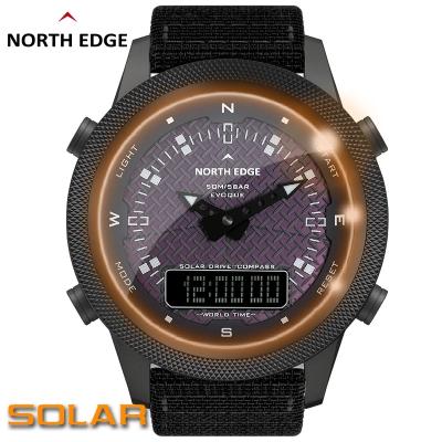 China Outdoor Smart Metal Style Waterproof Clock 50M Compass Army Military NORTH Watch Men Digital Solar Power Full Alarm EDGE Watches for sale