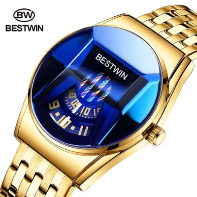 China 2021 BESTWIN brand fashion chronograph casual wristwatch sports watch men gold quartz luxury military clock wristwatches man for sale