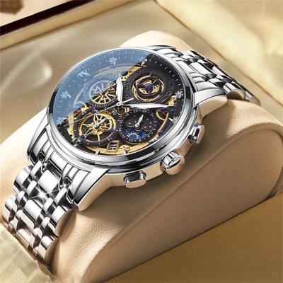 China 2021 New Fashion Men's Watch Stainless Steel Top Brand Sports Automatic Date 2021 Automatic Chronograph Quartz Luxury Men's Relogio Masculino for sale