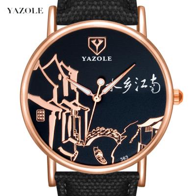 China Automatic date Yazole 363 Chinese style fashion ladies watch new belt creative watches for sale