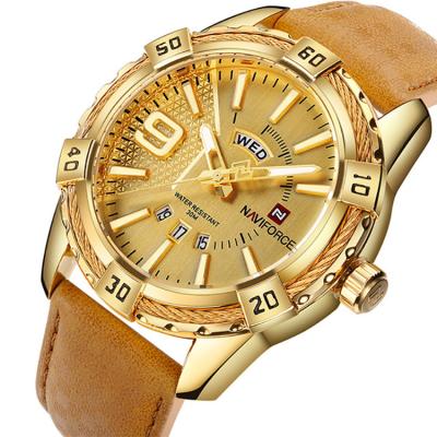 China NAVIFORCE 9117 L Full Calendar Watches Men Fashion Quartz Casual Watch Waterproof Date Week Gold Wristwatch Army Military for sale