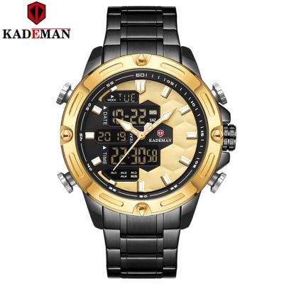 China KADEMAN 9070 Top Brand Sports Watch Mens Alarm Wrist Watch Luxury Men Fashion Steel Watches With Calendar For Men Black Male Clock for sale