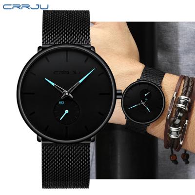 China 2019 CRRJU 2150 New Simple Design Water Resistant Blue Mesh Men Watches Top Brand Quartz Watch Relogio Waterproof Luxury Masculino for sale