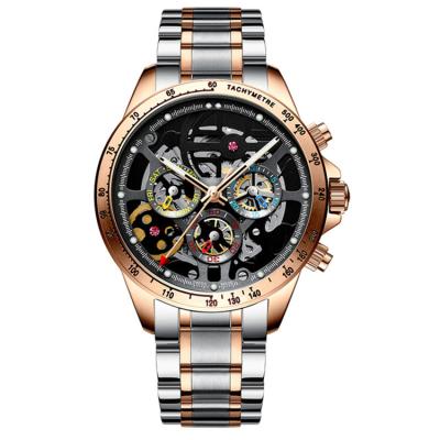 China Full calendar 2021 new AILANG watch men's automatic mechanical watch men's hollow black technology waterproof men's watch for sale