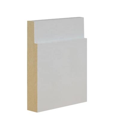 China Contemporary White Primed MDF Profile Baseboard Molding For Flooring for sale