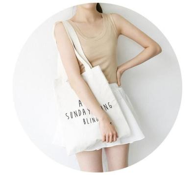 China Wholesale High Quality Handled No MOQ Existing Stock Eco Friendly Customized Cotton Shopping Tote Bags Canvas Logo Printed for sale